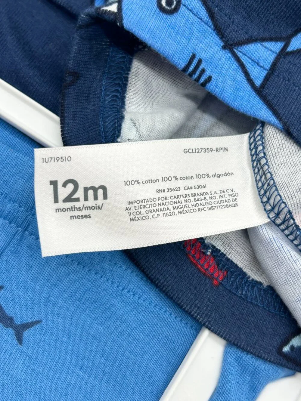 Carter's Boys 12M 4pc Shark Themed Pajama Set